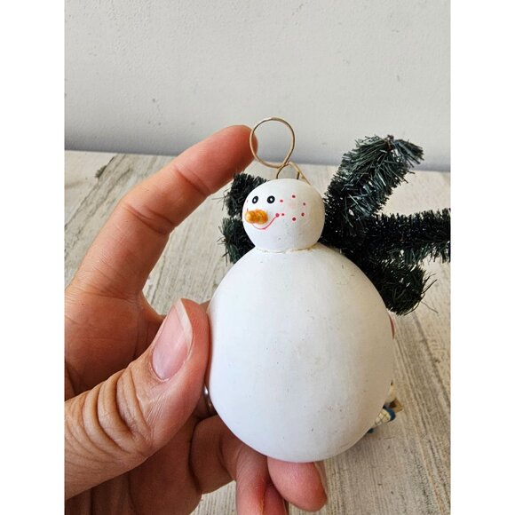 Sandi gore evans angel baby Jesus snowman ornament let us adore him Xmas tree - Picture 3 of 11